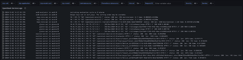 OpenStack service logs in Grafana